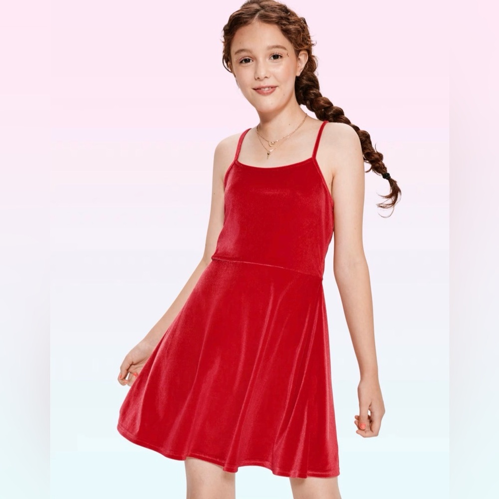 NWT❤️sugar & jade Red Velvet Sleeveless Dress for girls